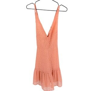 Fanco Peach Lace Mini Dress Size M Cottage Coquette Romantic Whimsical Ethereal